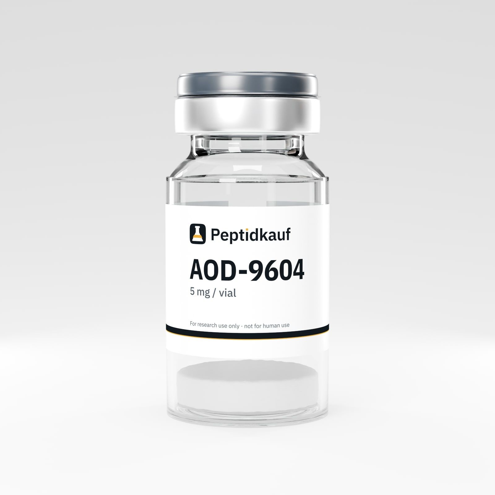 AOD-9604 5 mg vial with Peptidkauf label and batch number