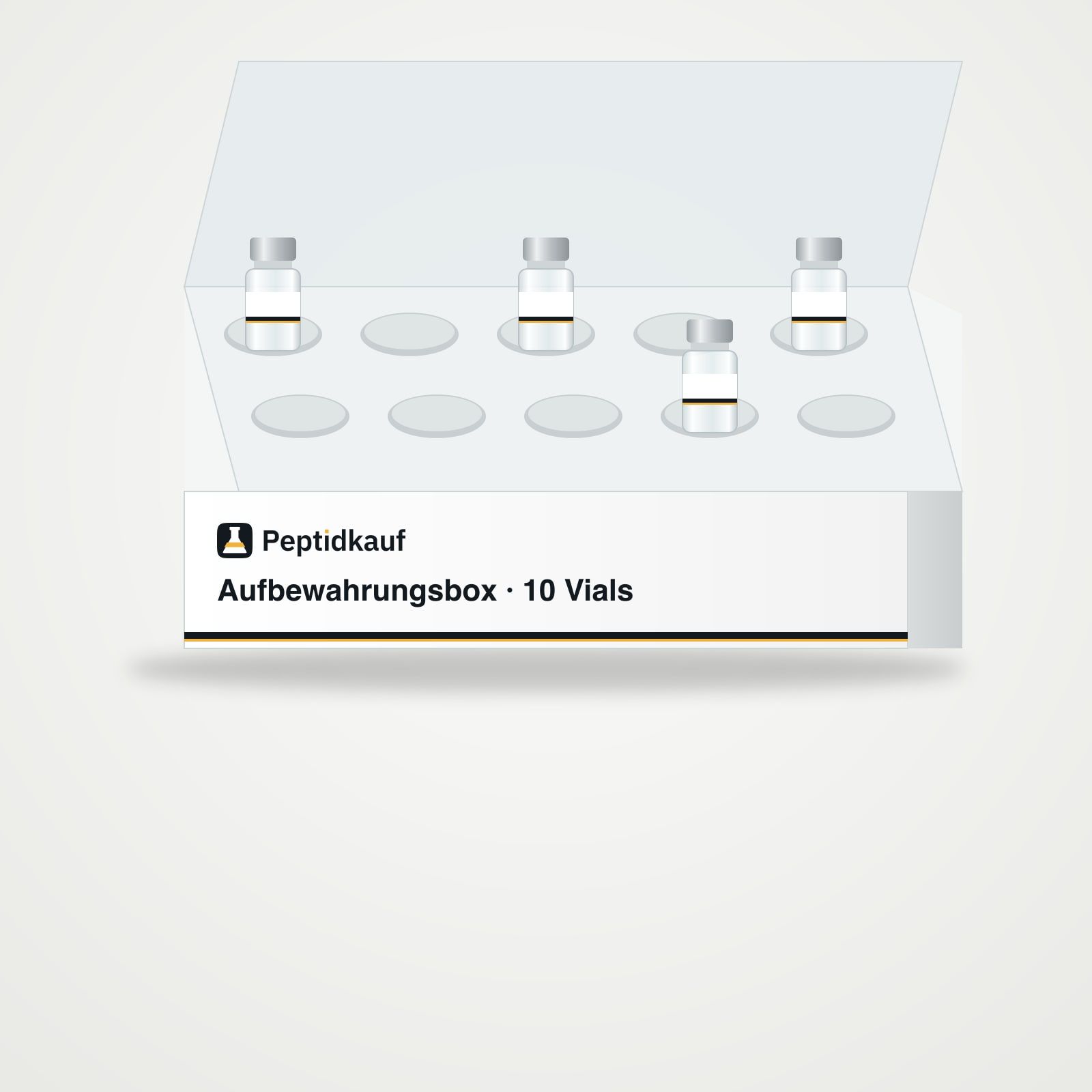 Storage Box for 10 Vials 1 pc with Peptidkauf label