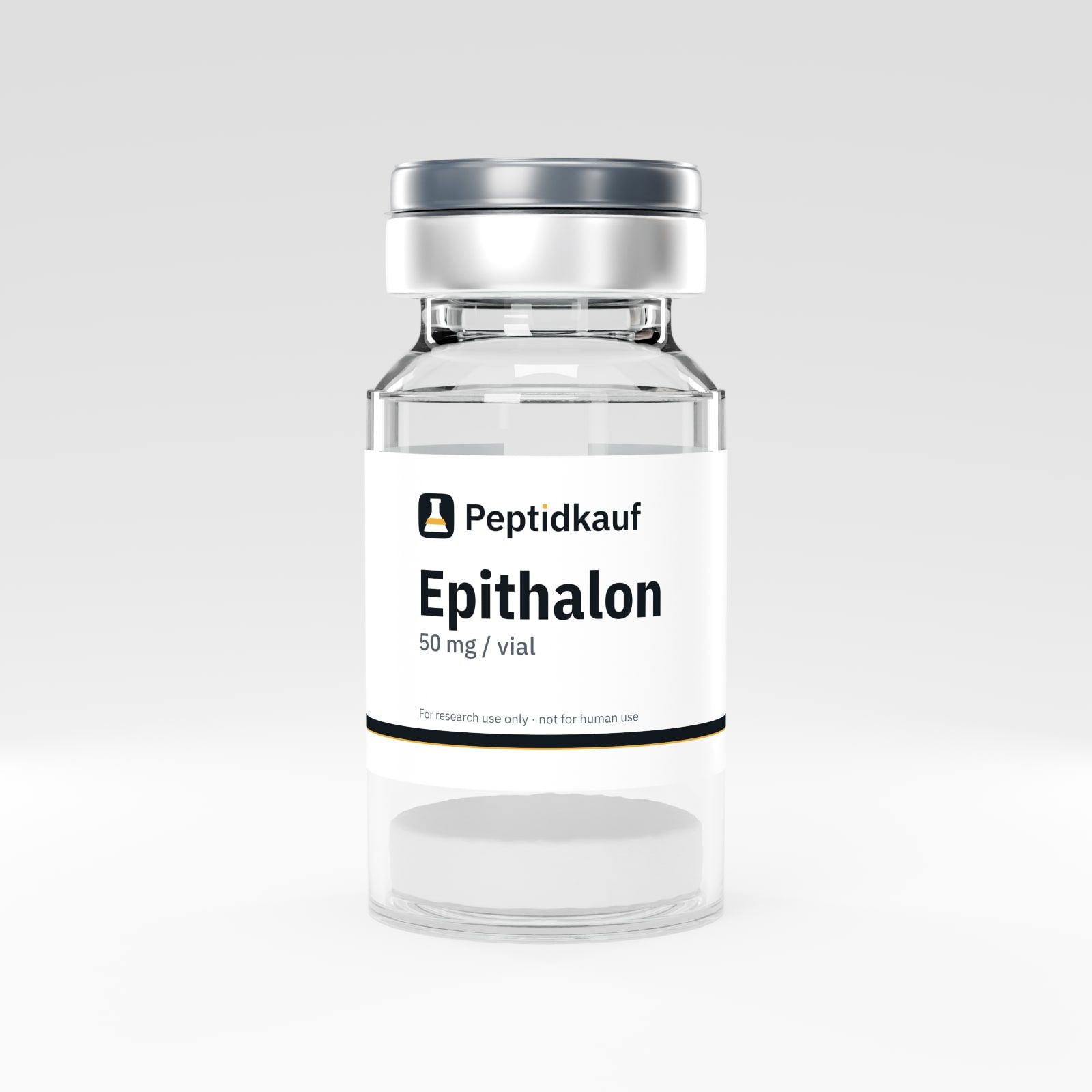 Epithalon 50 mg Vial mit Peptidkauf-Etikett und Chargennummer